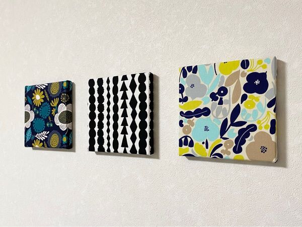 ファブリックパネル 15cm×15cm×1.7cm 3枚セット