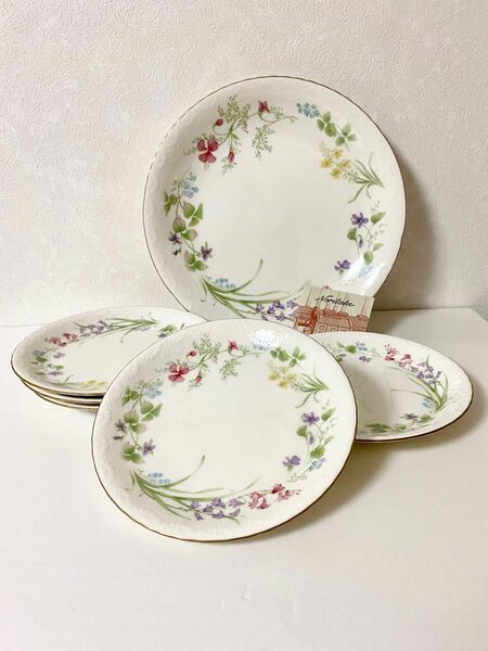 【新品未使用】Noritake / ノリタケ 花柄 大皿&ケーキ皿5枚