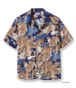 2019　SUN SURF　M　百虎　SS38201　ONE HUNDRED TIGERS　サンサーフ　和柄　アロハシャツ　Hawaiian shirt　スぺシャル　虎　東洋　JAPAN