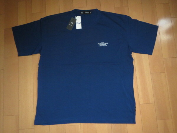 送料無料発送 GU×UNDERCOVER +X ビッググラフィック S/S T-shirt 2XL XXL BLUE 紺 正規品 新品未使用タグ付き（撮影、採寸の為開封）
