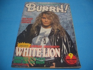 ★BURRN!★WHITE LION【1988年9月】ステッカー付 / EUROPE / VAN HALEN / CINDERELLA / MEGADETH / IRON MAIDEN / KING DIAMOND / CHASTAIN