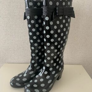 最終値下げ！ケイトスペード Kate spade レインブーツ 長靴　ドット　水玉