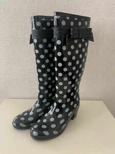 最終値下げ！ケイトスペード Kate spade レインブーツ 長靴　ドット　水玉