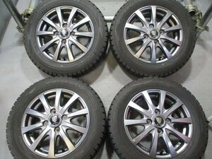 SR2086☆中古セット 155/65R13 ×4.00B +42 バリ溝冬4本価格！マナレイ DUNLOP WM02 法人宛/営業所止め送料無料 パレット ミラ