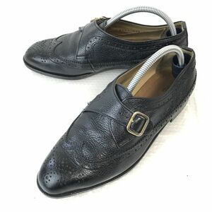 ミラノコレクション★オールレザー/本革/ウイングチップ/モンクストラップ/モカシン【22.5/黒/BLACK】ビジネス/dress shoes◆E-127