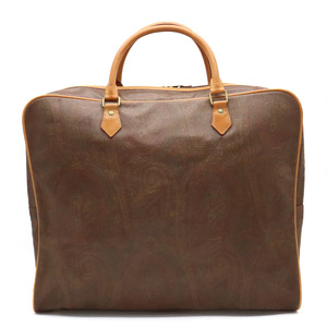 ETRO Etro peiz Lee Boston bag travel bag travel bag PVC leather tea Brown 