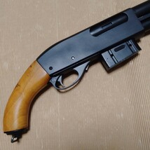 A&K M870 ソードオフ リアルウッド フルメタル 単発式 エアコッキングガン エアガン ショットガン_画像5