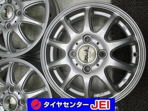 13インチ ZACK JP102 4J+42 100 軽自動車 中古アルミホイール【4本セット】送料無料(A13-4324）