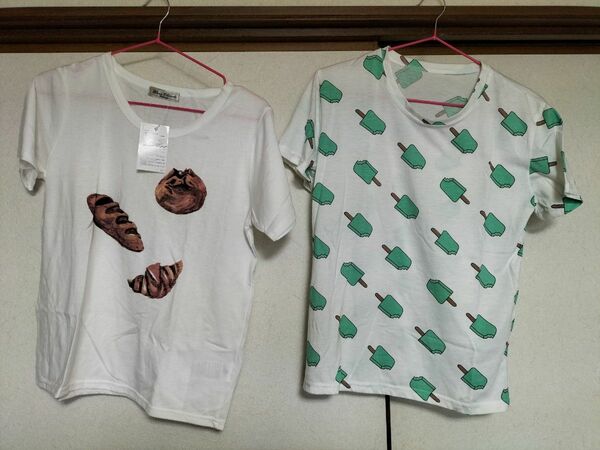 値下げ！【新品タグあり】Tシャツ　パン　アイス 半袖Tシャツ