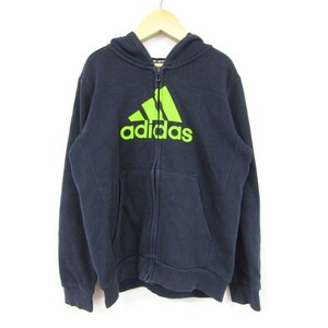 アディダス スウェット パーカー ジップジャケット スポーツウエア 男の子用 140サイズ 紺 キッズ 子供服 adidas