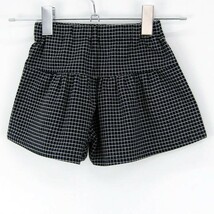 ベベ ショートパンツ 短パン チェック リボン ストレッチ ボトムス 女の子用 100サイズ ブラック キッズ 子供服 BEBE_画像2