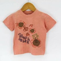 べべ 肩ボタン 半袖Tシャツ ロゴプリント トップス 男の子用 80サイズ ピンク ベビー 子供服 BeBe_画像1