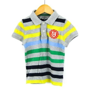 ベビーギャップ 半袖ポロシャツ ボーダー 胸元ロゴ トップス 男の子用 100サイズ グレー キッズ 子供服 babyGAP