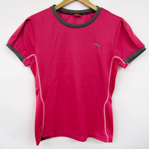 プーマ 半袖Tシャツ クルーネック 丸首 トップス ロゴ スポーツウェア プラクティスシャツ レディース Lサイズ ピンク PUMA