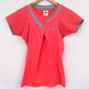 アディダス 半袖Tシャツ 胸元ロゴ トップス スポーツウェア プラクティスシャツ レディース Sサイズ ピンク adidas