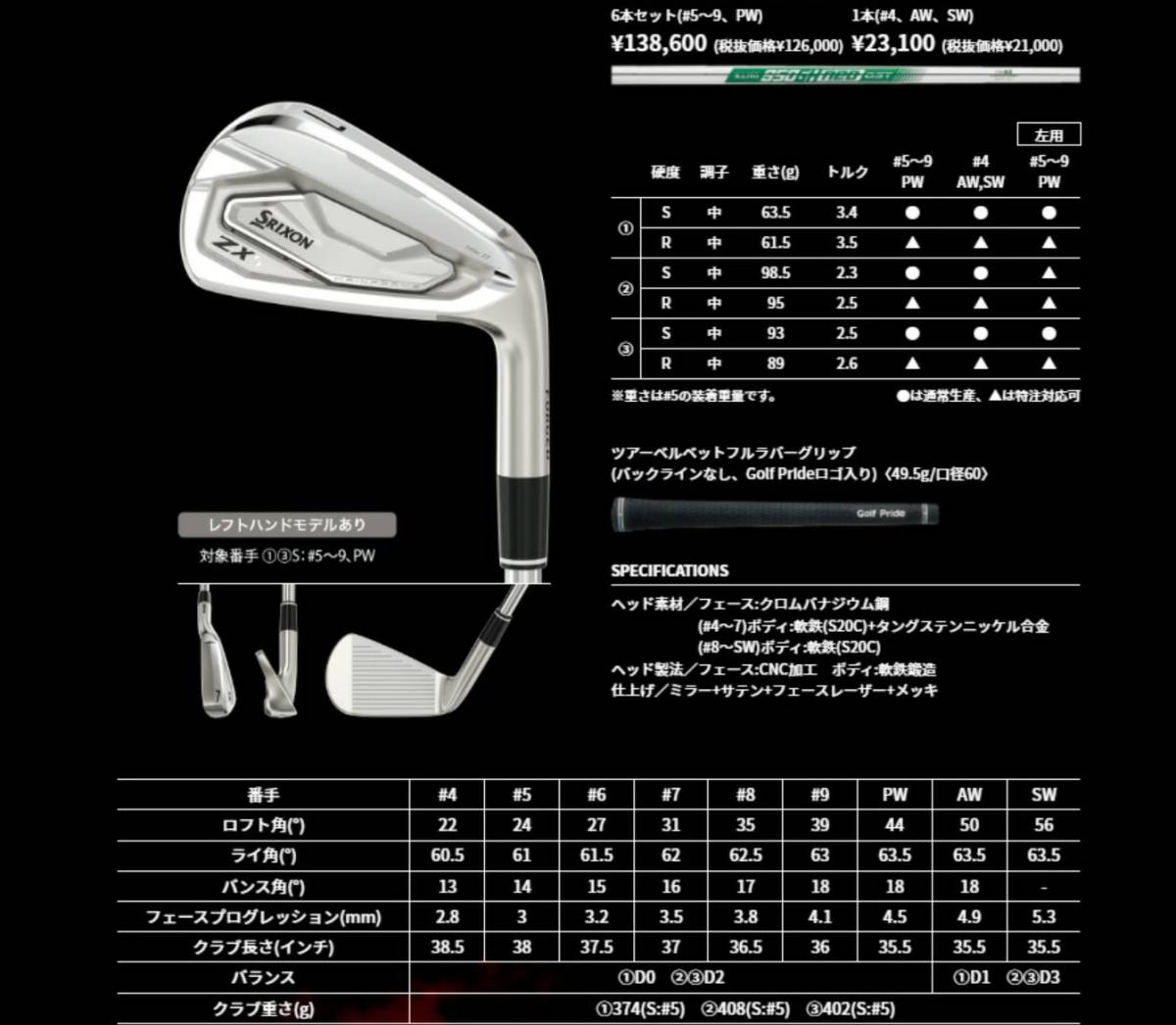 DUNLOP スリクソン zx5 mk2 アイアン 6本 N.S pro 950GH neo DST