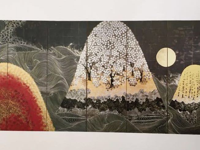 [카야마 마타조] 봄과 가을의 파도 3가지 디자인 아사히 신문사 액자 시리즈 인쇄물 나무 액자 44.1 x 33.8 cm 벚꽃, 단풍, 단풍나무 일본화 다양한 디자인과 크기 이용 가능, 삽화, 그림, 그래픽