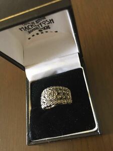[ super-beauty goods ]19~20 century 11 number ma-ka site ring ring antique Vintage silver 925 stamp have width 1.2cm jpy .6.9cm 8g