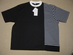  new goods unused *TK Takeo Kikuchi border b locking shirt (L)