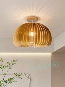 高品質◆木製シーリングライト 天井照明 ベッドルーム用室内装飾 通路用ランプ 装飾品 25cm