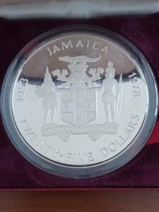 ★ジャマイカJAMAICA★エリザベスⅡ世女王★戴冠25年記念特大PROOF銀貨★1978年★
