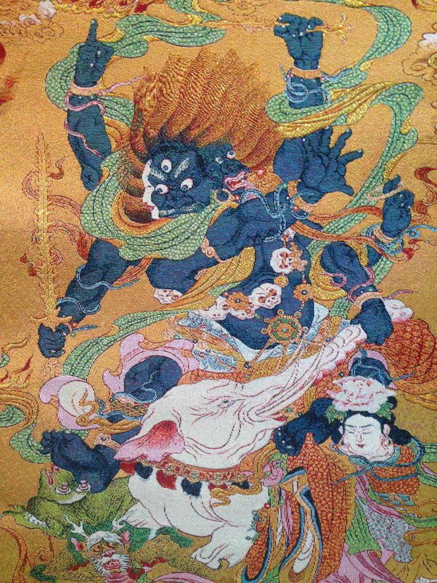 Buddhist Art [Wrathful Deity Gundari Myoo Woven Fabric] Embroidery 60cm Search; Hosho Nyorai Buddha Statue Buddhist Painting Kannon, Painting, Japanese painting, person, Bodhisattva