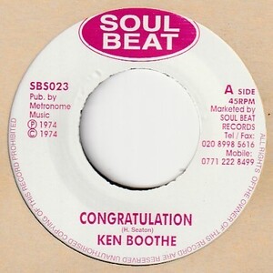 【REGGAE】Congratulations / Ken Boothe - Version / The Conscious Minds [Soul Beat Re-Issue (JA)] ya287