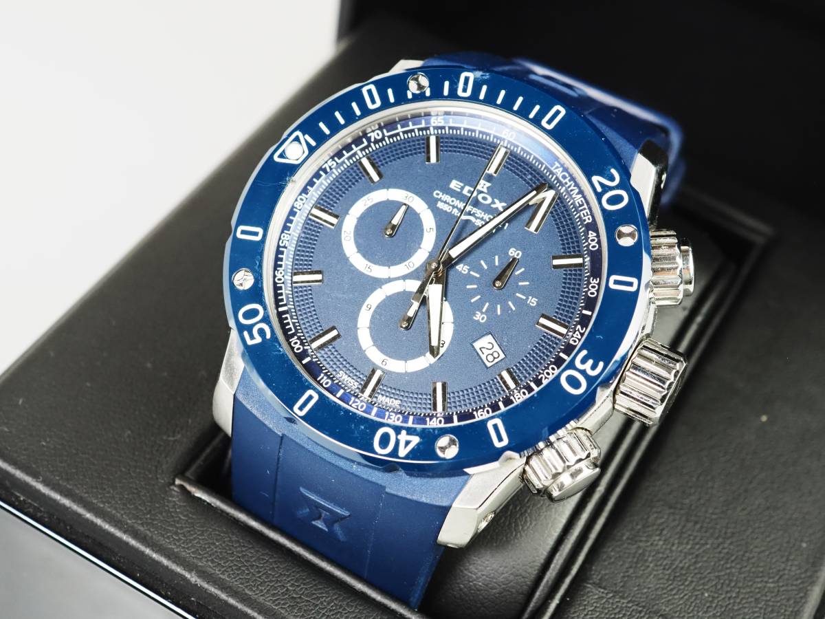 人気】エドックス/EDOX/10220 クロノオフショア1/赤黒/メンズ腕時計