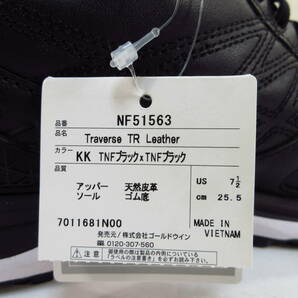 新品◆THE NORTH FACE◆撥水 トラバース トレイルランニング レザー シューズ 25.5cm 黒◆ノースフェイス 靴 NF51563◆J537の画像9