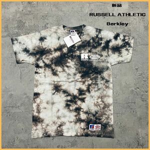 新品 RUSSELL ATHLETIC ラッセルアスレチック Berkley バークレイ コラボ Tシャツ 半袖 デカロゴ タイダイ サイズM 玉FL2749