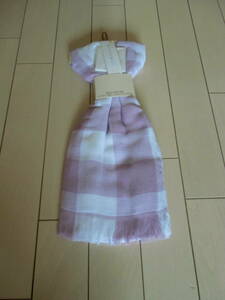 [ new goods ] check pattern cotton muffler towel * purple made in Japan gauze 