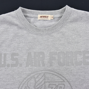 送料300円│AVIREX アヴィレックス 上野商会 ★ 6173434 USAF 70th プリント 半袖 Tシャツ グレー メンズ Mの画像4