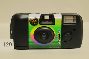 ｗ１２０　写ルンです１６００　(天部黄色４)　無し　電池フィルム抜き済品　定形外便発送可