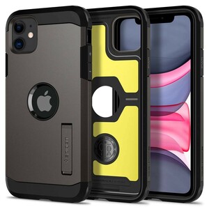 Spigen iPhone11ケース 耐衝撃 スタンド機能 カメラ保護 Qi充電 ワイヤレス充電 076CS27438 ガンメタル