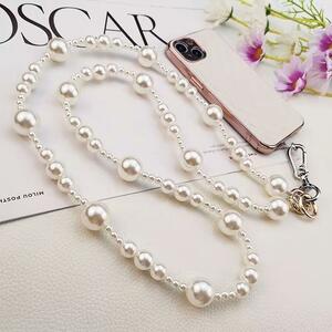  conditions attaching half-price neck strap long pearl smartphone case diagonal ..118.