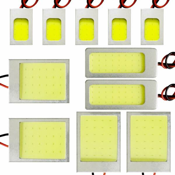 トヨタ 20系 ヴェルファイア 後期 T10 LED 超爆光 COB 全面発光 パネルタイプ ルームランプ 11個セット ホワイト 車検対応