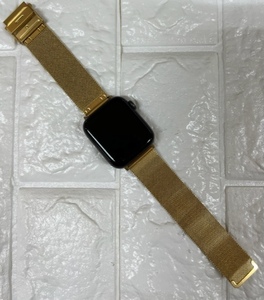  immediately shipping *applewatch Apple watch band exchange belt stainless steel sawvt126 frame simple Gold 