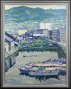 石塚常男『運河』油彩画【真作保証】 絵画 - 北海道画廊