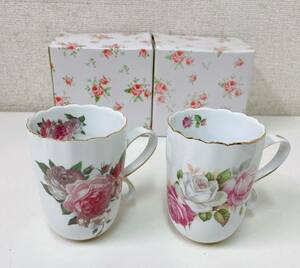 【Royal arden home collection マグカップ2客】バラ/薔薇/ティーカップ/洋食器/花柄/姫系/来客用にも♪/A55-044