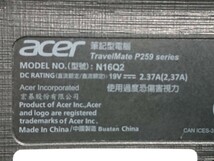 【ジャンク品】管P48 acer TravelMate P259 N16Q2 CPU core i3-6006U HDD無し、HDDマウント無し、メモリー4GB、バッテリー有り_画像10