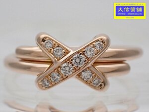 CHAUMET ショーメ K18PG ダイヤ 10P ジュドゥリアンリング 081239 10号 5.1g 中古A 【送料無料】 C-8900