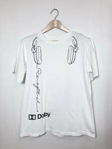 【00sヴィンテージ】 Dolby ドルビー Tシャツ 白 M 半袖 anvil アンヴィル／オーディオ 企業 アンビル