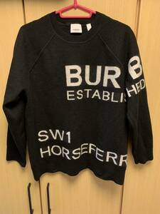 正規 21AW BURBERRY LONDON ENGLAND バーバリー by Riccardo Tisci Horseferry ホースフェリー ニット 黒 L CNDAIJAR81MAA 8013334