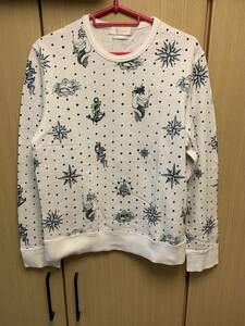  regular 16SS ALEXANDER McQUEEN Alexander McQueen LOST AT SEA total pattern cotton sweatshirt white S 416714 QGX17