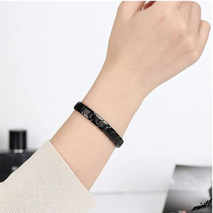 [ beautiful styling make ] germanium bracele .. improvement sleeping improvement electric plating fashion unisex present black 