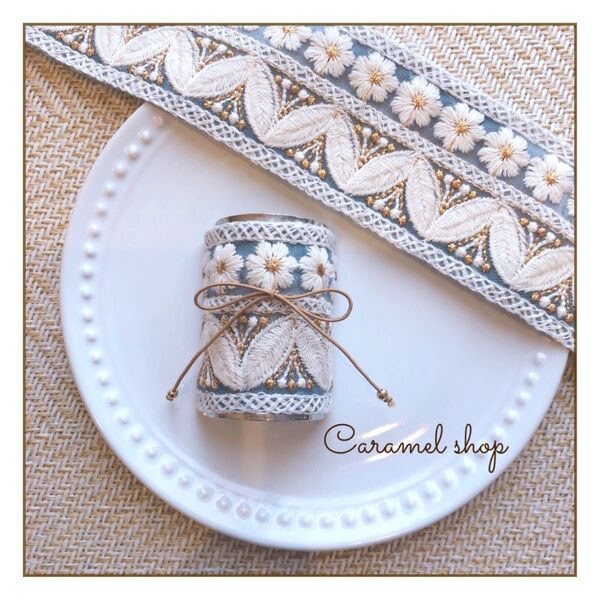 ポニーフック インド刺繍リボン アクセサリー ハンドメイド