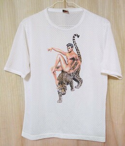 ジャンポール・ゴルチエ 白メッシュTシャツ メンズSサイズ相当 Jean-Paul Gaultier 