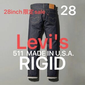 28インチ限定セール Levi's 511 米国製 BIG E 赤耳リーバイス RIGID MADE IN U.S.A. リジッド