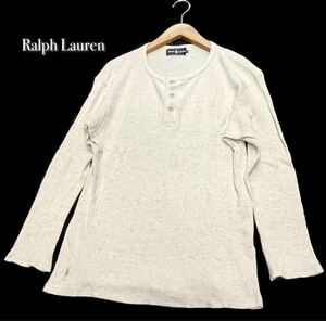 Ralph Lauren★ラルフローレン★ インパクト21（M） 綿麻 ワッフル 長袖 トップス/生成り系