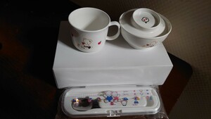  Familia weaning ceremony Okuizome set tea ./ glass / spoon &. chopsticks case unused 